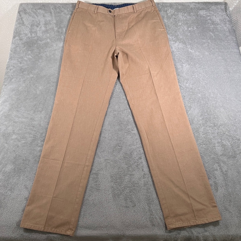 Peter Millar Pants‎ Men 36x35 Khaki Beige Performance Straight Fit Cotton Blend